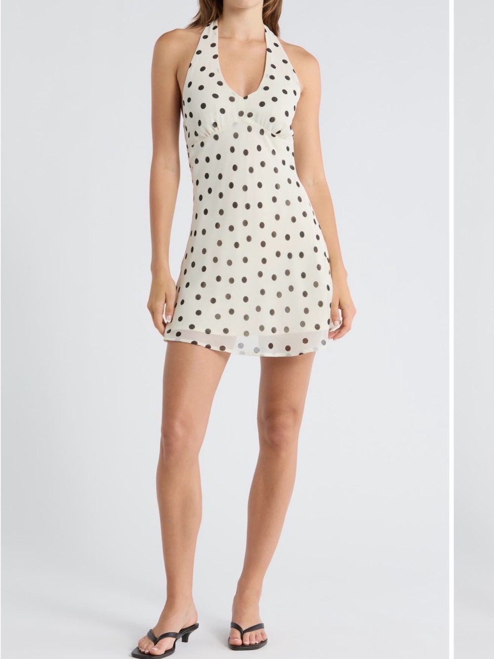Polka Dot Halter Mini Dress